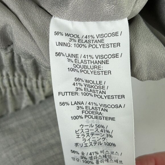 J Crew Harlow Pull On Pants Womens 8 Gray Wool Blend Lined Elastic Waist B5604 - Picture 9 of 16